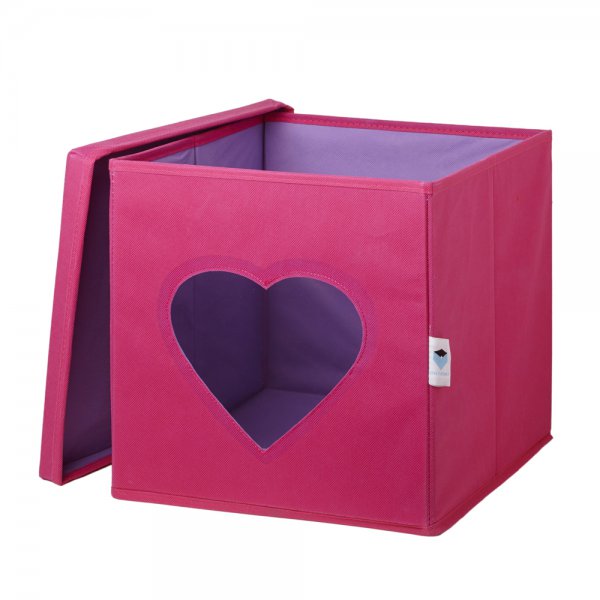 LOVE IT STORE IT - Úložný box na hračky s krytom a okienkom - srdce