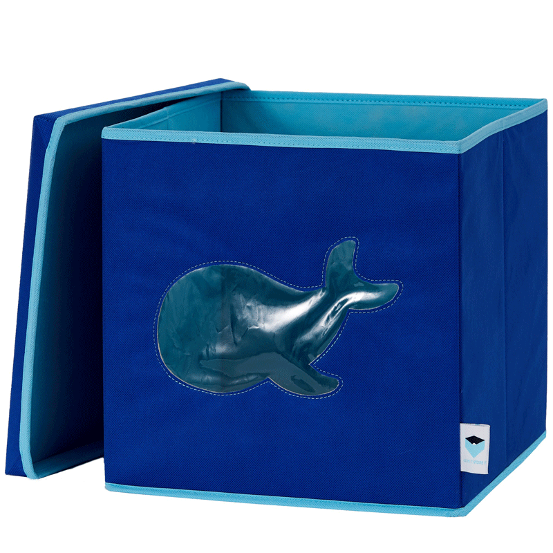 LOVE IT STORE IT - Úložný box na hračky s krytom a okienkom - veľryba