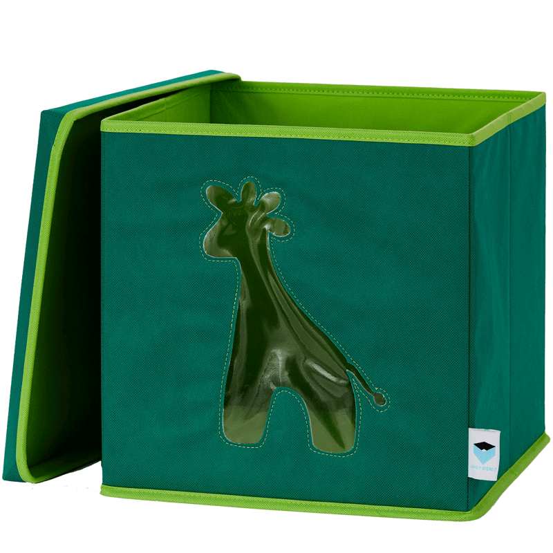 LOVE IT STORE IT - Úložný box na hračky s krytom a okienkom - žirafa