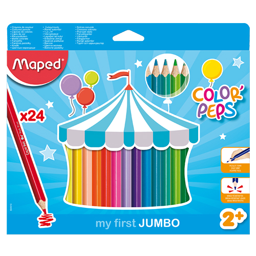 MAPED - Farebné ceruzky trojbo JUMBO Color\' Peps 24ks