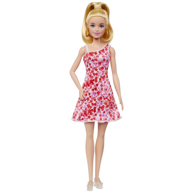 MATTEL - Barbie modelka - ružové kvetinové šaty