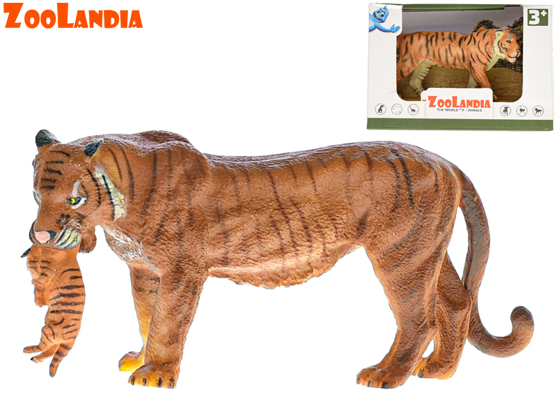 MIKRO TRADING - Zoolandia tiger/tigrica s mláďaťom 15cm v krabičke, Mix produktov