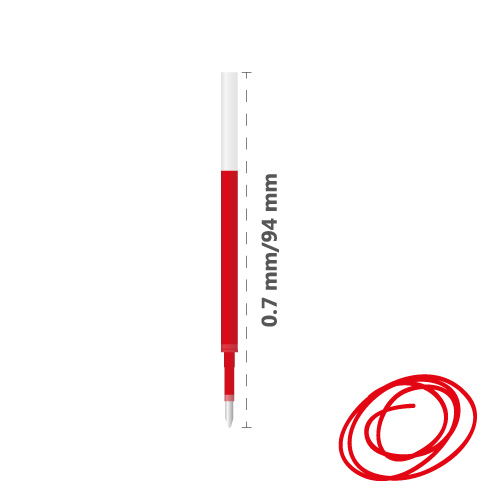 MILAN - Náplň gélová Gel Touch 0,7 mm - červená