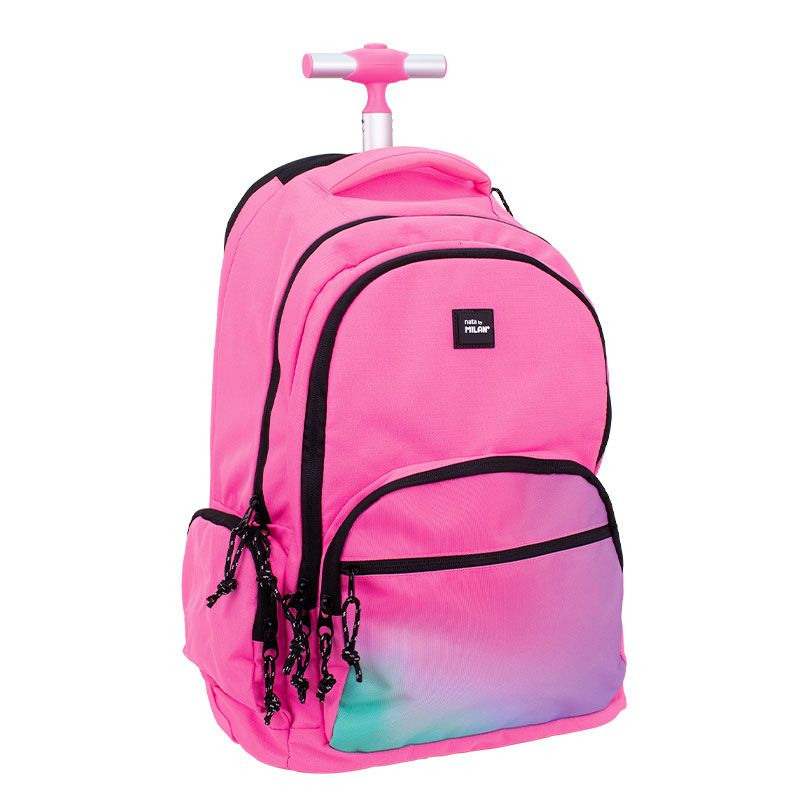 MILAN - Školský batoh na kolieskach MILAN (25 l) séria Sunset, ružový