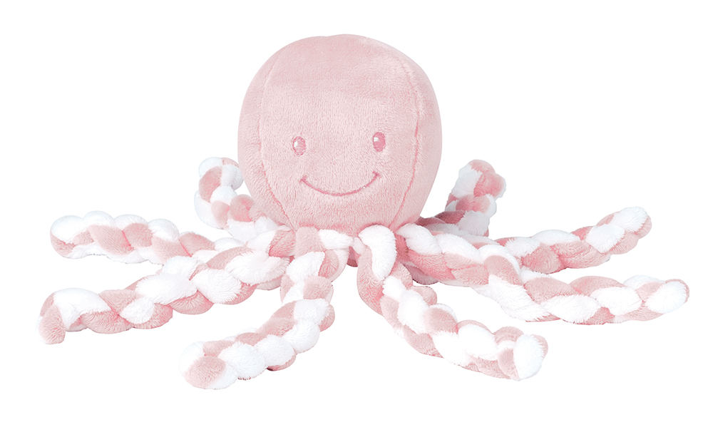 NATTOU - Prvá hračka bábätka chobotnička PIU PIU Lapidou light pink 0m+
