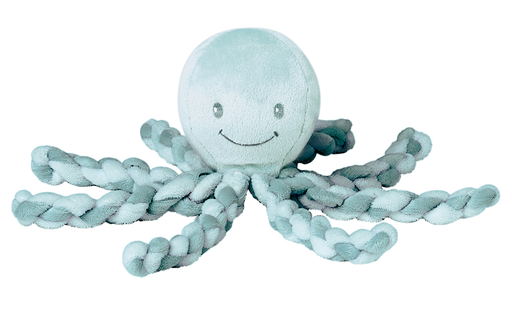 NATTOU - Prvá hračka bábätka chobotnička PIU PIU Lapidou mint 0m+