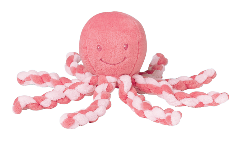 NATTOU - Prvá hračka bábätka chobotnička PIU PIU Lapidou pink coral 0m+