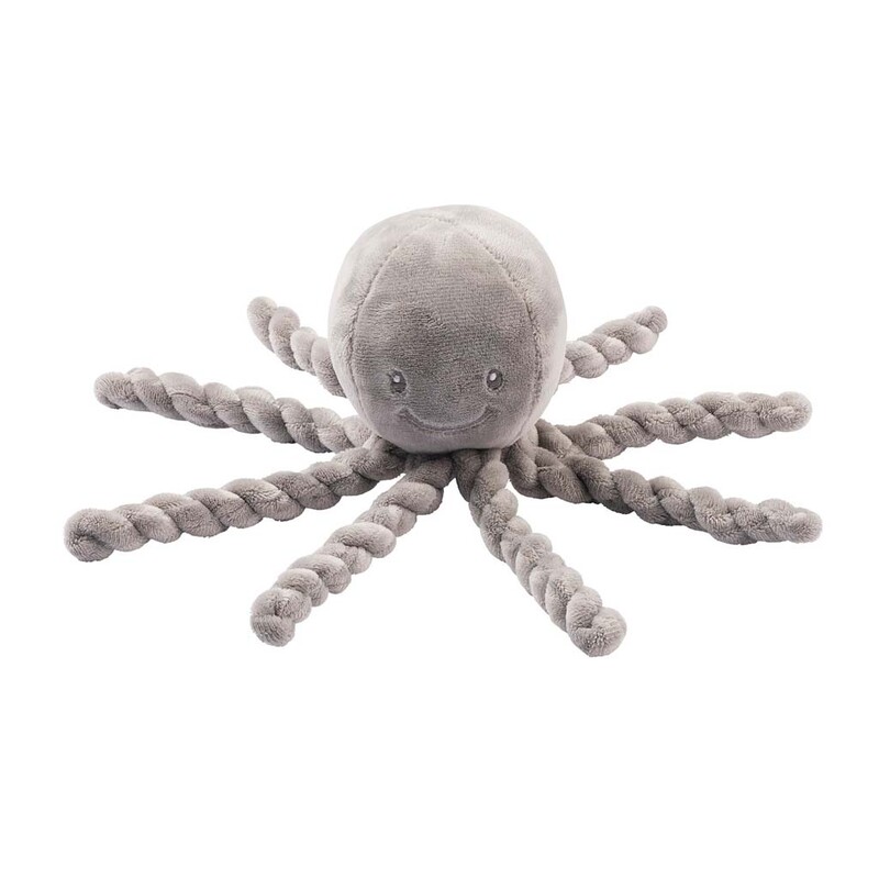 NATTOU - Prvá hračka pre bábätka chobotnička PIU PIU Lapidou grey 0m+