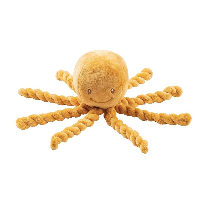 NATTOU - Prvá hračka pre bábätka chobotnička PIU PIU Lapidou ochre 0m+