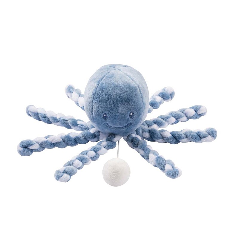 NATTOU - Prvá hrajúca hračka pre bábätka chobotnička PIU PIU Lapidou blue infinity/light blue 0m+