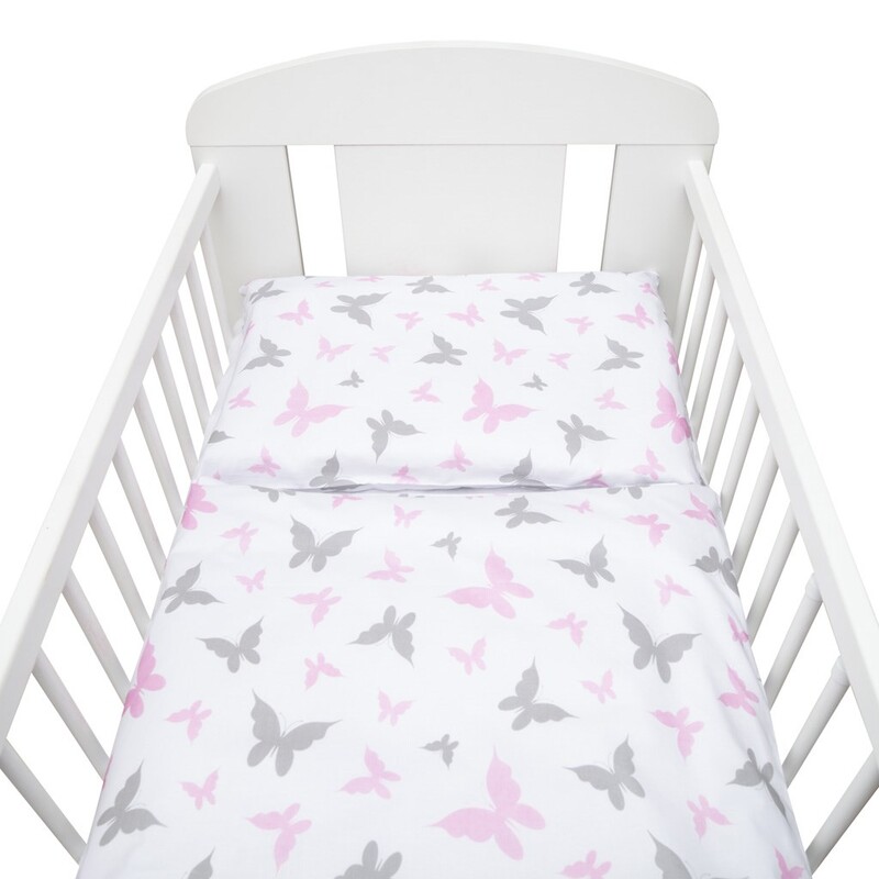 NEW BABY - 2-dielne posteľné obliečky 100/135 cm biele motýle