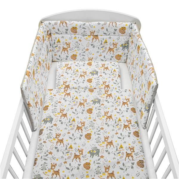 NEW BABY - 3-dielne posteľné obliečky 100/135 cm Srnček sivé