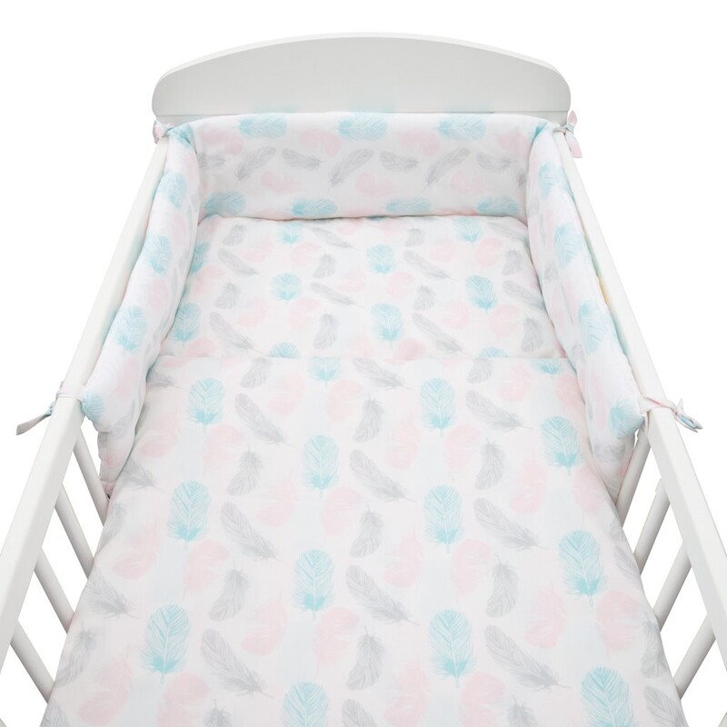 NEW BABY - 3-dielne posteľné obliečky 90/120 cm Pierka ružové