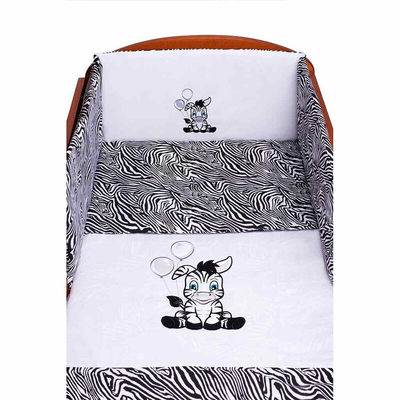 NEW BABY - 3-dielne posteľné obliečky Zebra 100/135 bielo-čierne