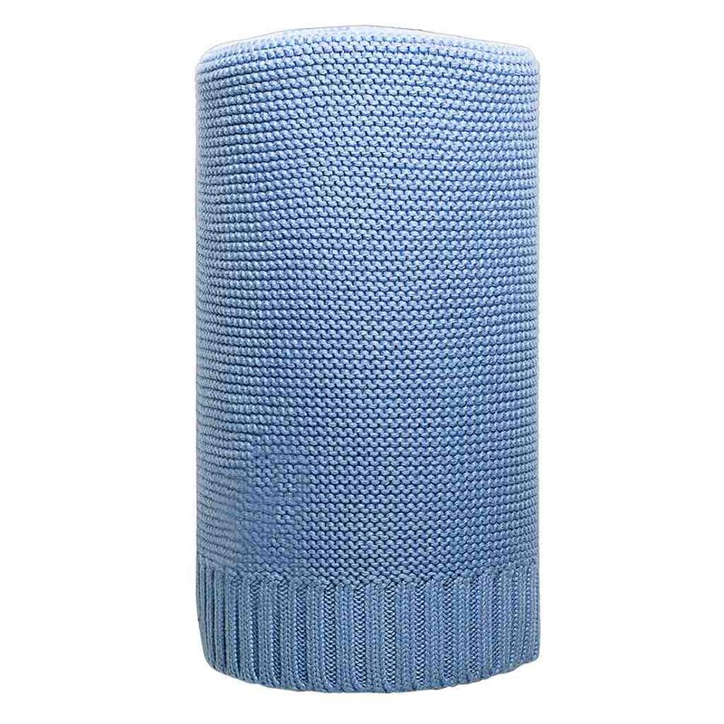 NEW BABY - Bambusová pletená deka 100x80 cm modrá
