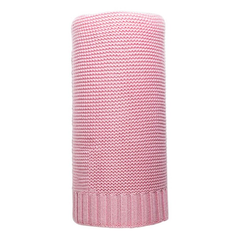 NEW BABY - Bambusová pletená deka 100x80 cm ružová