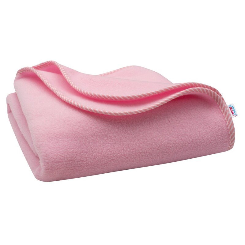 NEW BABY - Detská fleecová deka 100x75 ružová prúžky
