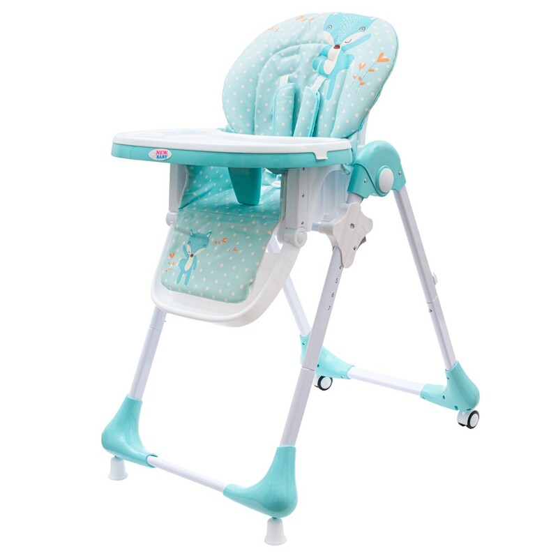 NEW BABY - Jedálenská stolička Minty Fox - ekokoža a vložka pre bábätká