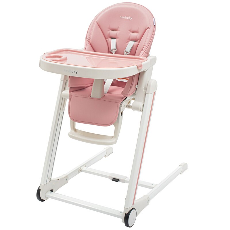 NEW BABY - Jedálenská stolička Muka dusty pink