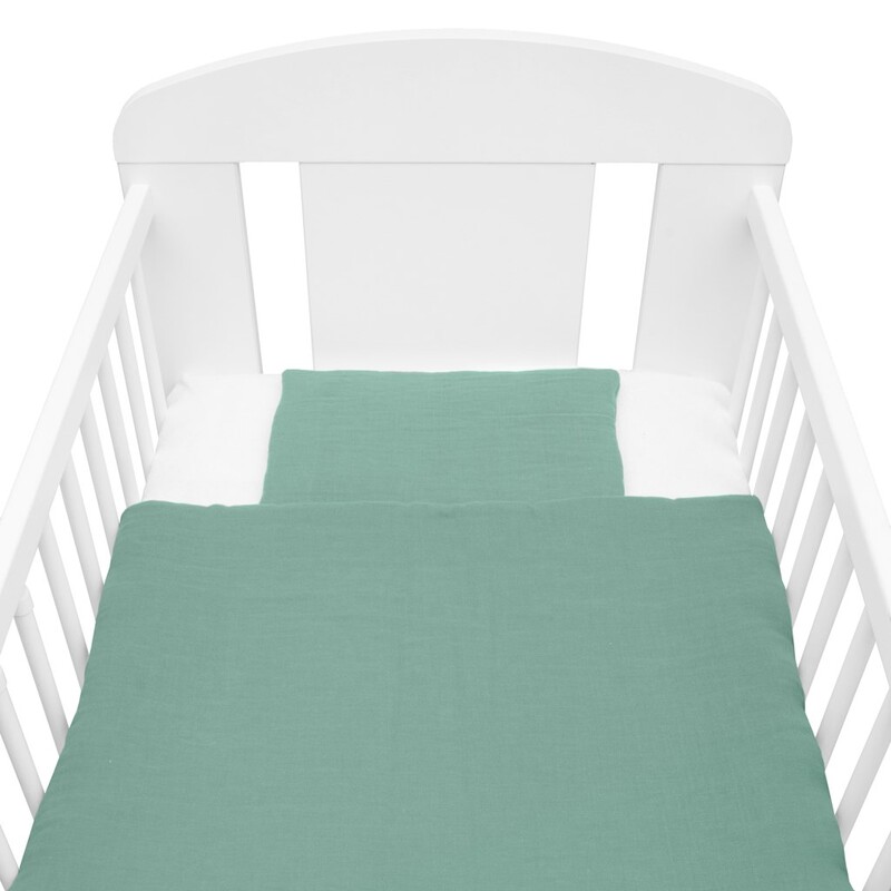 NEW BABY - Mušelínové 2-dielne posteľné obliečky zelená