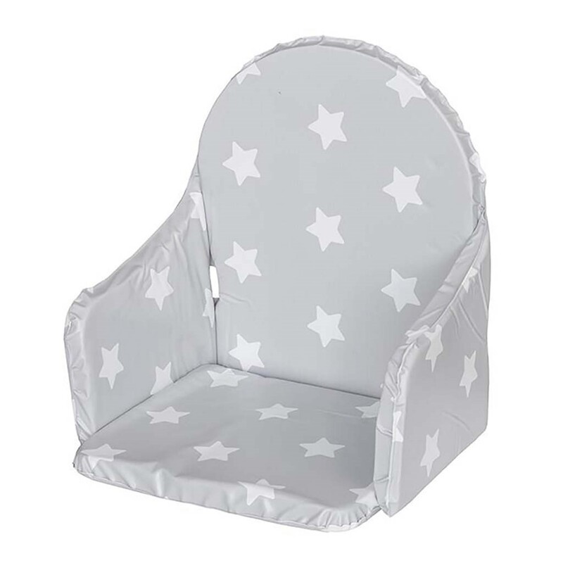 NEW BABY - Vložka do drevených jedálenských stoličiek typu Victory sivá hviezdičky biele