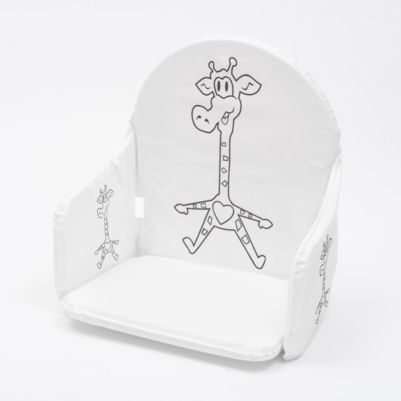 NEW BABY - Vložka do drevených jedálenských stoličiek typu Victory biela žirafa