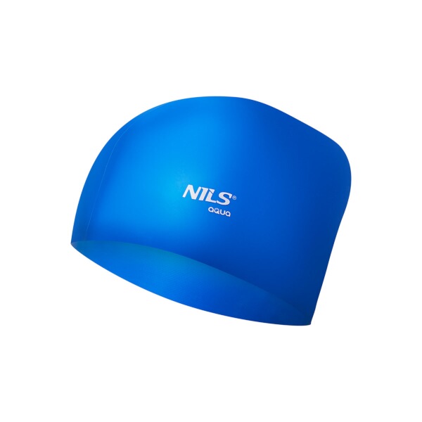 NILS - Silikónová čiapka na dlhé vlasy Aqua NQC LH modrá