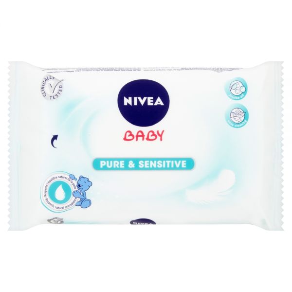 NIVEA - Obrúsky vlhčené Pure&Sensitive 63ks Nivea Baby
