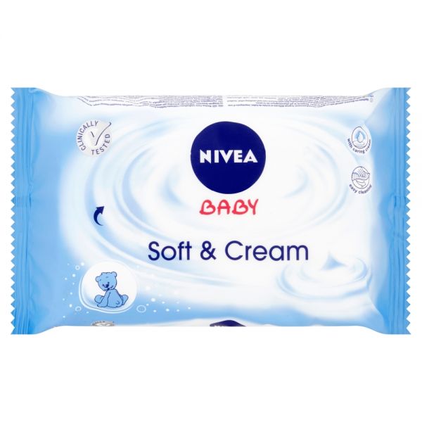 NIVEA - Obrúsky vlhčené Soft&Cream 63ks Nivea Baby