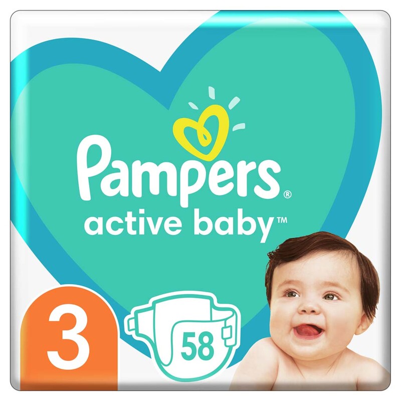 PAMPERS - Active Baby Plienky jednorázové 3 (6-10 kg) 58 ks