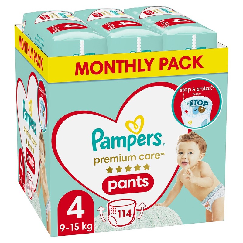 PAMPERS - Premium Care Nohavičky plienkové veľ. 4 (915 kg) 114 ks