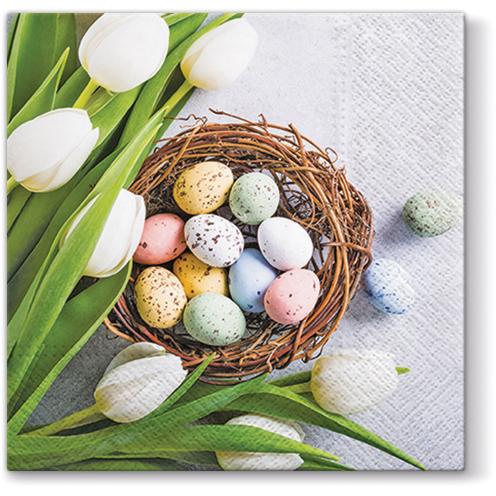 PAW - Papierové veľkonočné servítky Eggs and Tulips