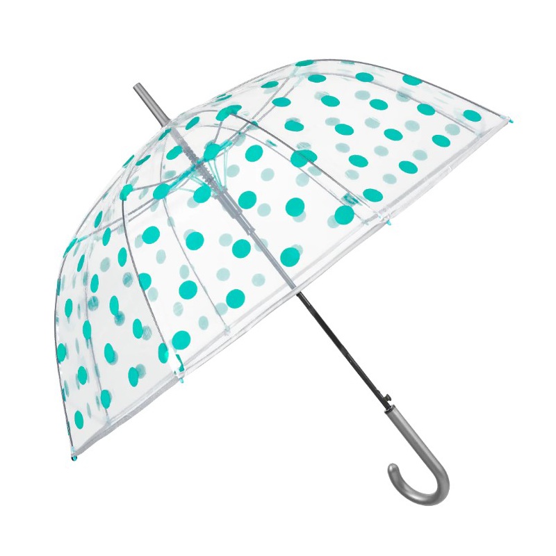 PERLETTI - Dámsky automatický dáždnik Stampa Transparent / ružová, 26334