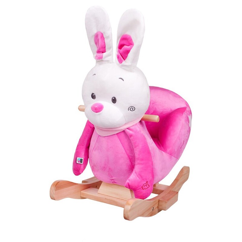 PLAYTO - Hojdacia hračka s melódiou králiček ružová