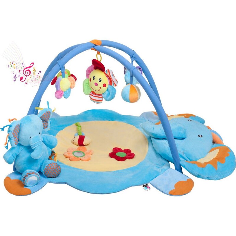 PLAYTO - Hracia deka s melódiou sloník s hračkou