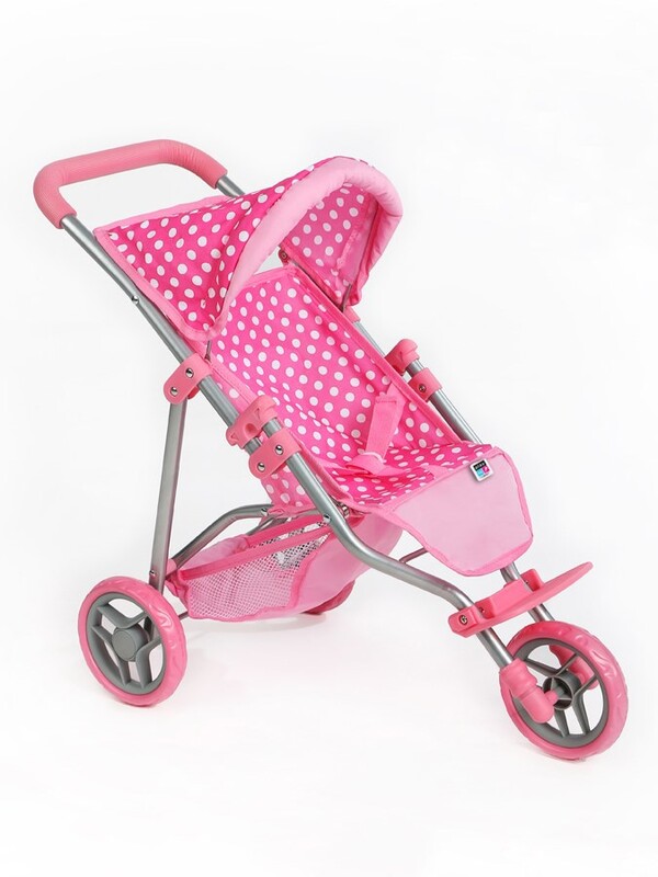 PLAYTO - Športový kočík pre bábiky Olivie svetlo ružový