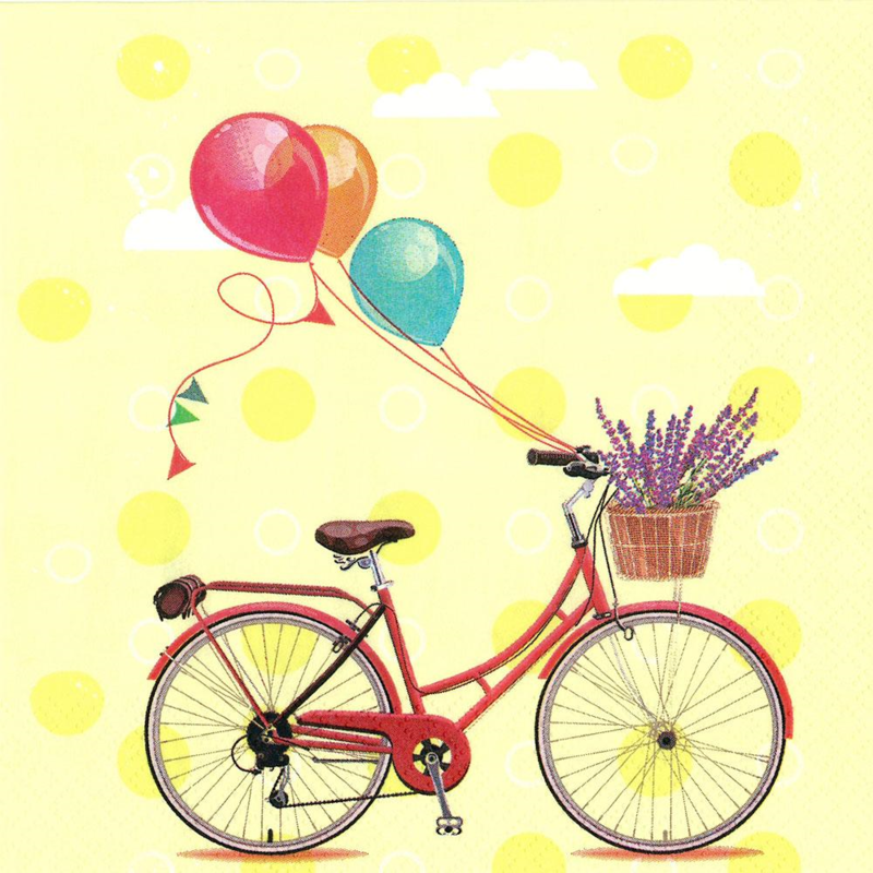 POL-MAK - Papierové servítky Bicycle with Ballons