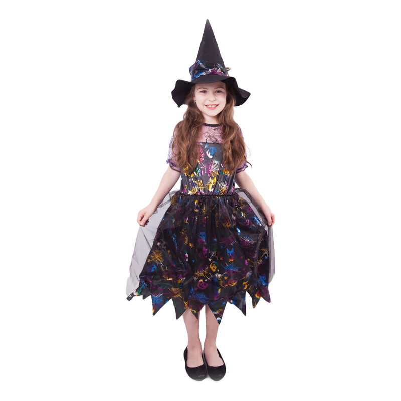RAPPA - Detský kostým čarodejnica farebná (M) e-obal