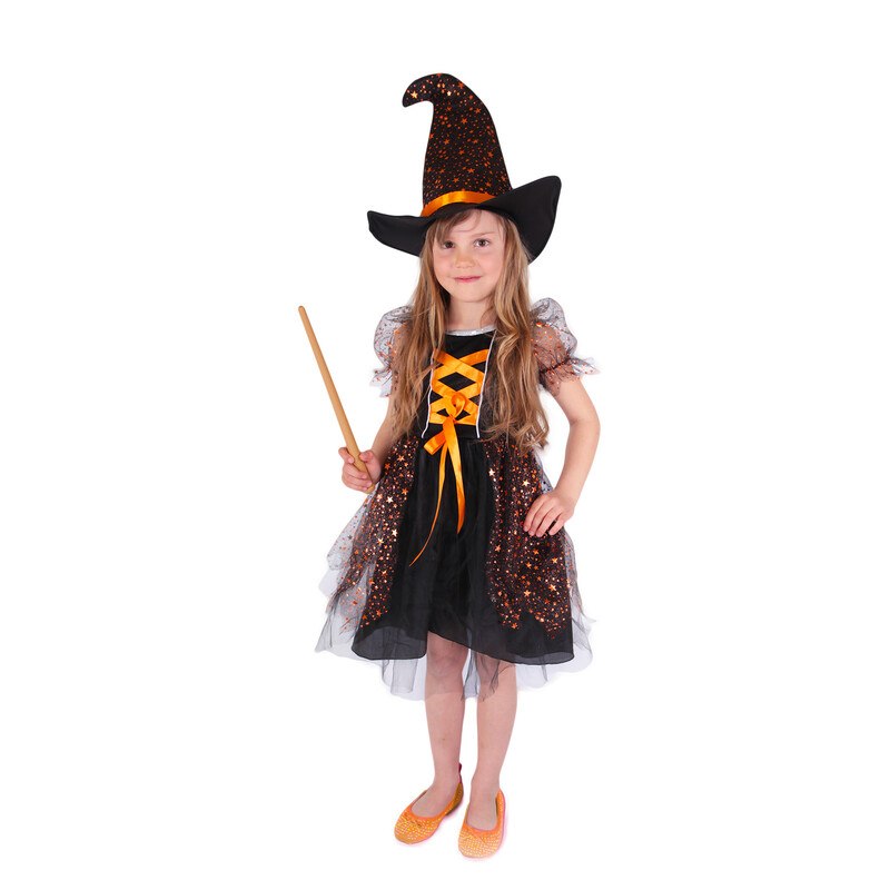 RAPPA - Detský kostým čarodejnica s hviezdičkami (M) e-obal