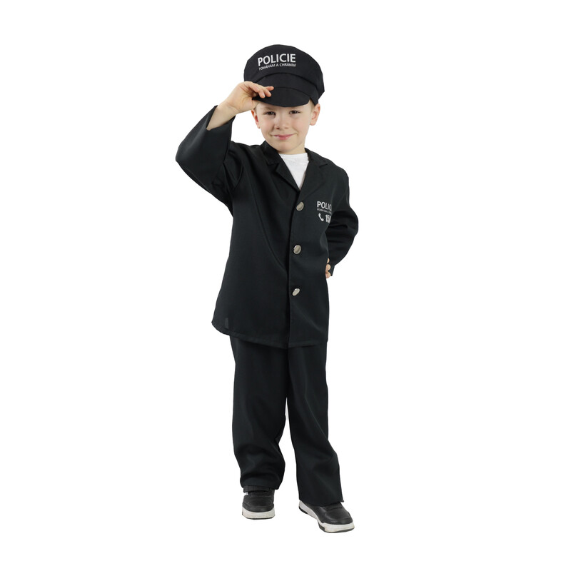 RAPPA - Detský kostým policajt s čiapkou s českou potlačou (S)