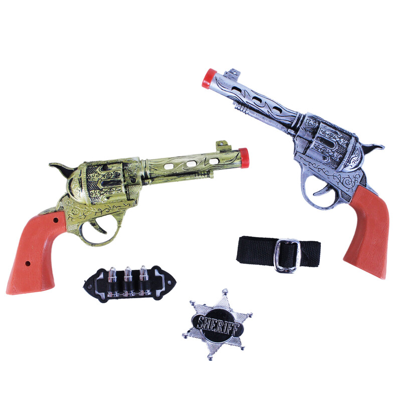 RAPPA - Kovbojská sada 2 pištole s odznakom a opaskom