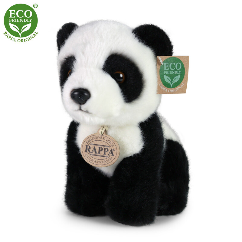 RAPPA - Plyšová panda sediaci 18 cm ECO-FRIENDLY