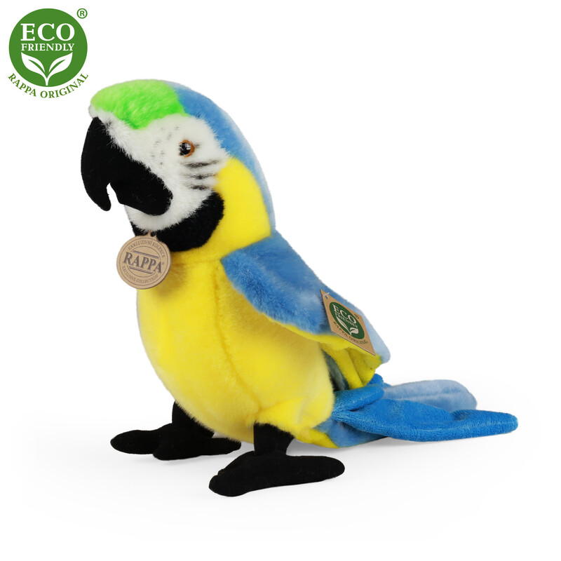 RAPPA - Plyšový papagáj ara modry 25 cm ECO-FRIENDLY