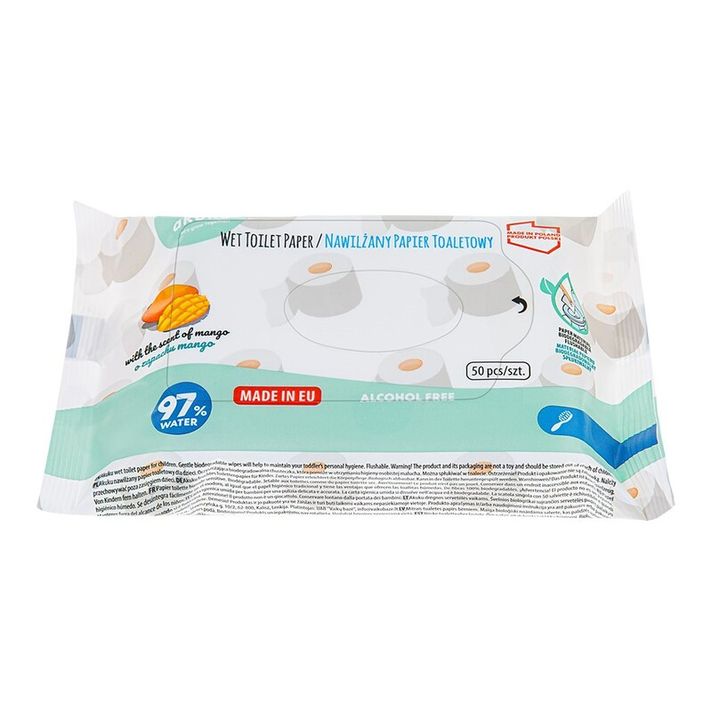 AKUKU - Vlhčený toaletný papier s vôňou manga Akuku 97% vody 50ks