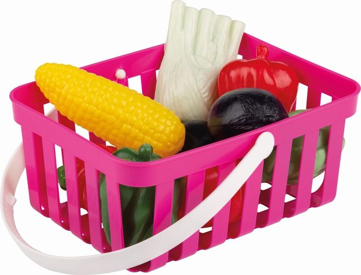 ANDRONI - Nákupný košík so zeleninou - 10 kusov, ružový