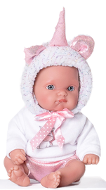 ANTONIO JUAN - 85105-1 Jednorožec biely - realistická bábika bábätko s celovinylovým telom