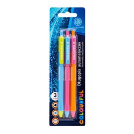 ASTRA - 3ks - ASTRAPEN Colorful, Guľôčkové pero 0,6mm, modré, blister, mix farieb, 201022017