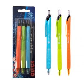 ASTRA - 3ks - ASTRAPEN QUICK, Guľôčkové pero 0,7mm, modré, blister, mix farieb, 201022026