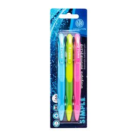 ASTRA - 3ks - ASTRAPEN SIMPLE, Guľôčkové pero 1mm, modré, blister, mix farieb, 201022014