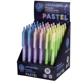 ASTRA - ASTRAPEN PASTEL, Guľôčkové pero 0,6mm, modré, stojan, mix farieb, 201121001
